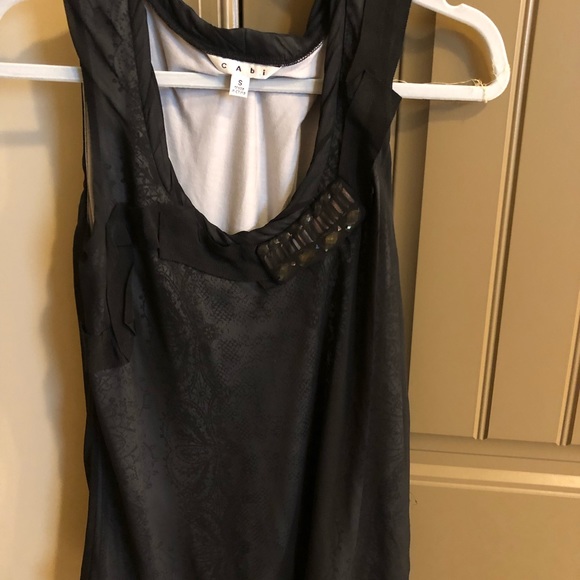 CAbi S tank dressy lace overlay look with jewels - Picture 9 of 11